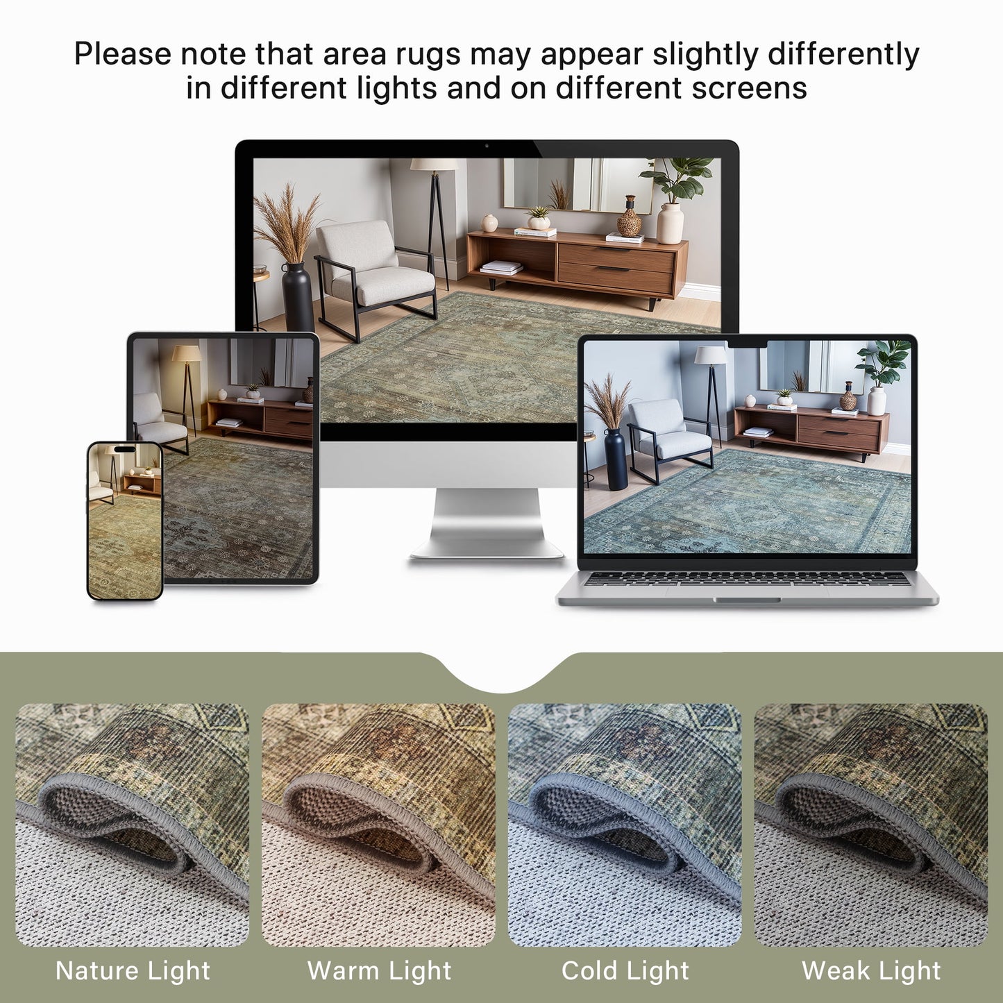 deorab 5x7 ultra-thin area rugs for living room bedroom, machine washable stain resistant non-shed carpet, low pile mat with non slip backing