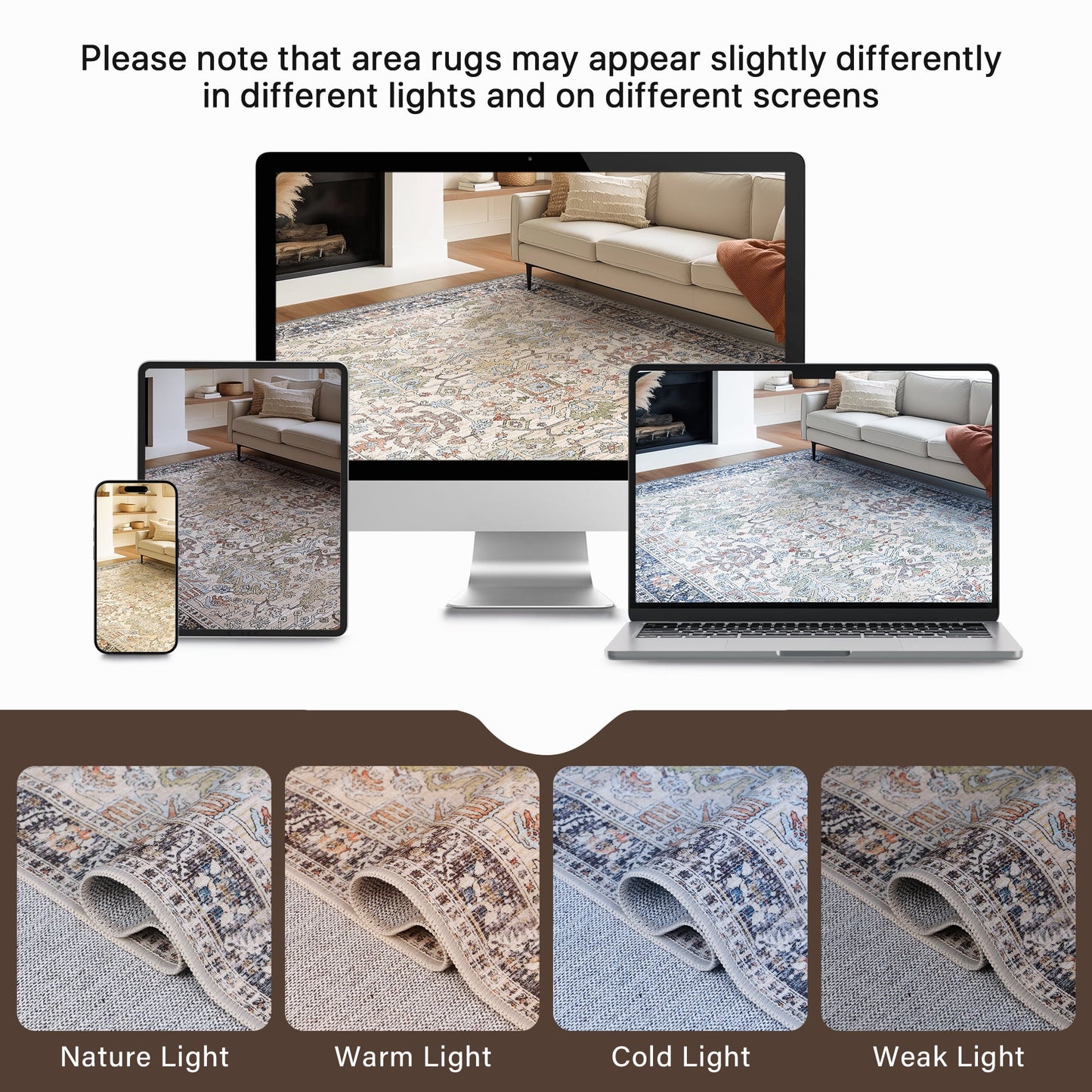 deorab 3x5 area rugs for living room, machine washable bedroom rugs distressed vintage print large throw rug dining room aesthetic, non slip carpet with gripper, ultra-thin