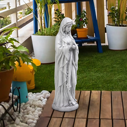 DEORAB Virgin Mary Praying Statue 29.9 Inch Tall Outdoor Garden Religious Decorations Statue Clearance for Home Yard Patio Lawn Hallway Decor Sculpture Magnesium Oxide Stone