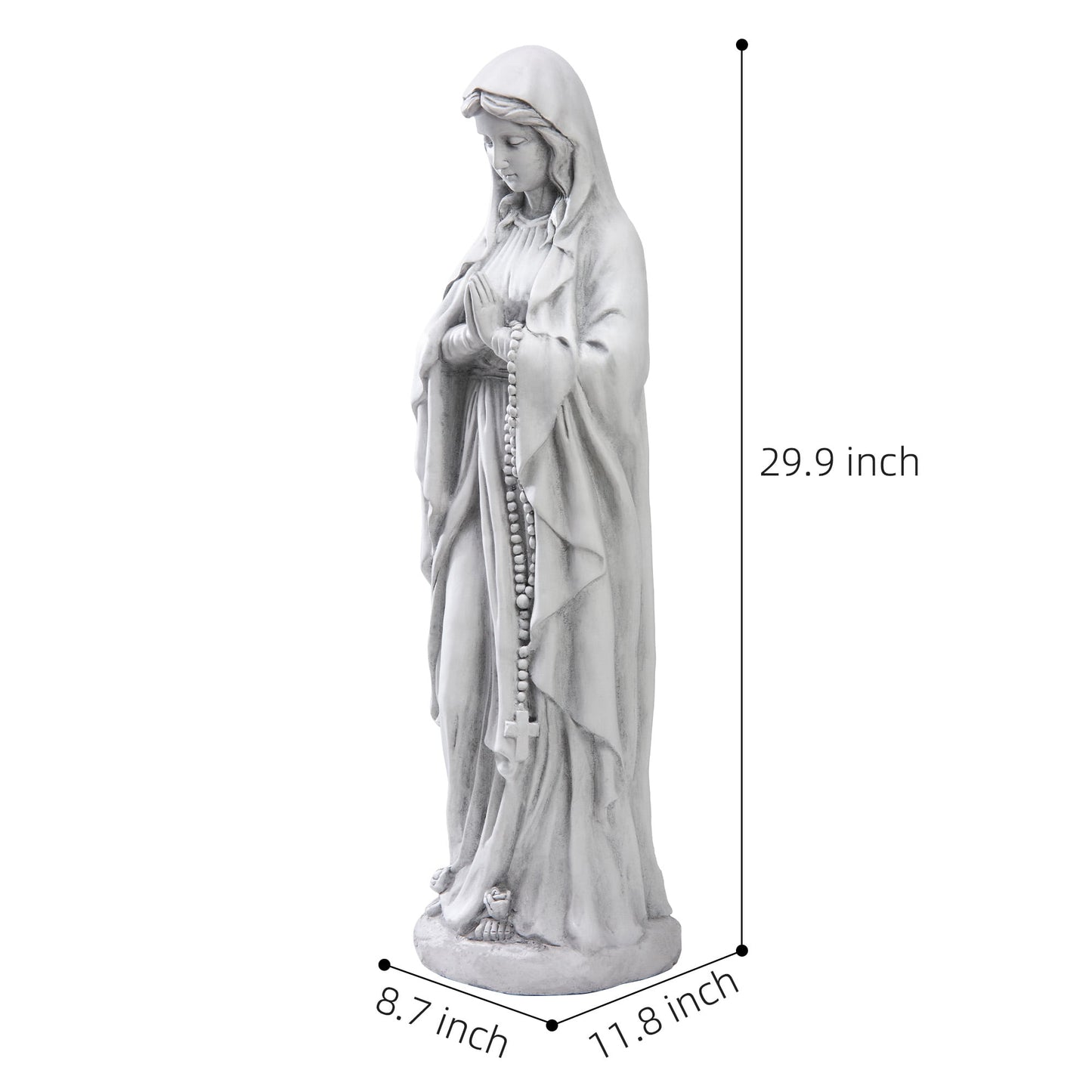 deorab virgin mary praying statue 29.9 inch tall outdoor garden religious decorations statue clearance for home yard patio lawn hallway decor sculpture magnesium oxide stone