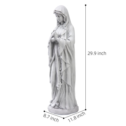 DEORAB Virgin Mary Praying Statue 29.9 Inch Tall Outdoor Garden Religious Decorations Statue Clearance for Home Yard Patio Lawn Hallway Decor Sculpture Magnesium Oxide Stone