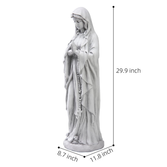 DEORAB Virgin Mary Praying Statue 29.9 Inch Tall Outdoor Garden Religious Decorations Statue Clearance for Home Yard Patio Lawn Hallway Decor Sculpture Magnesium Oxide Stone