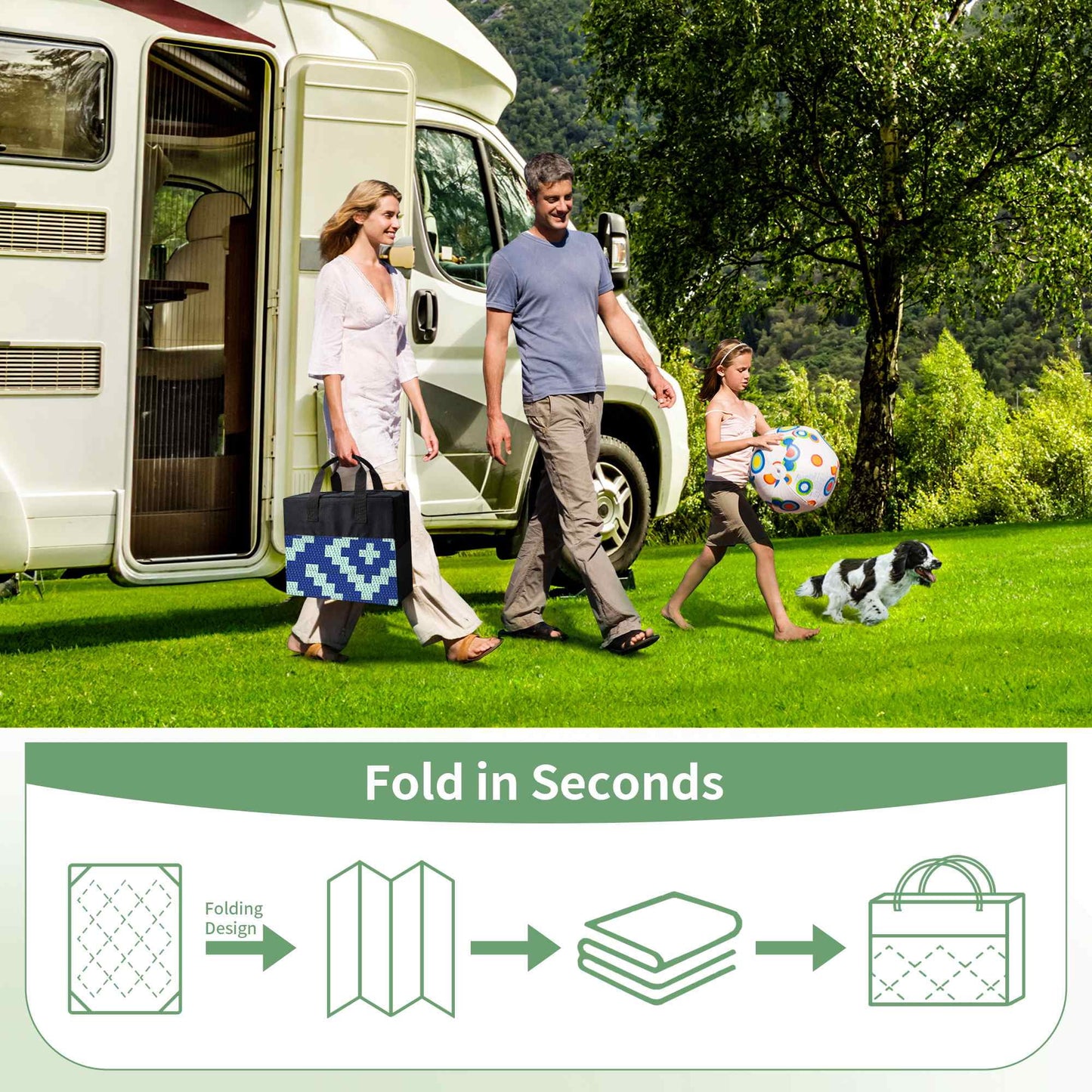 deorab outdoor rug patio clearance,9'x12' waterproof mat,reversible plastic camping,royal blue & blue green