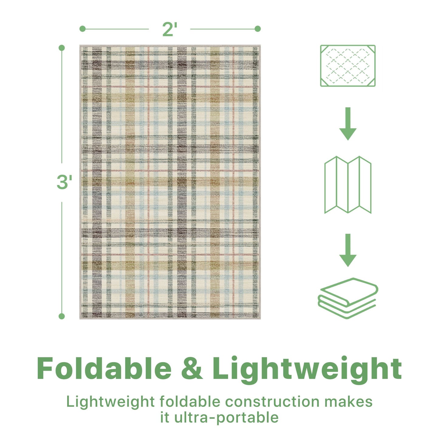 deorab outdoor rugs 2'x3' chenille patio rug three-layer material imitation silicone spot molding camping outside rv mat,brown & beige