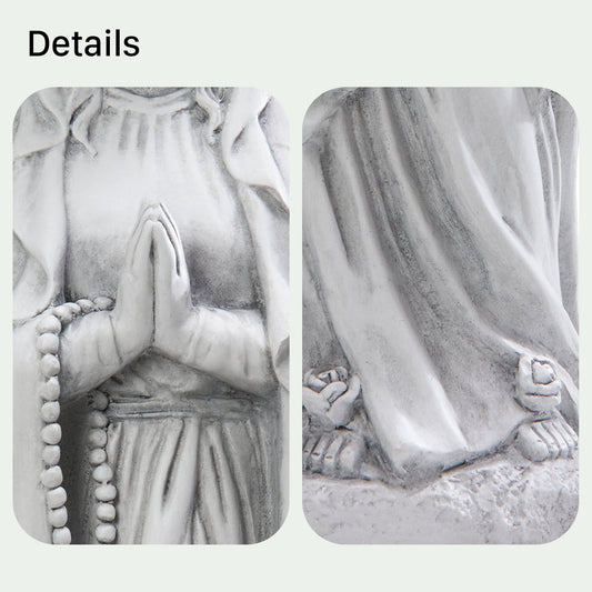 DEORAB Virgin Mary Praying Statue 29.9 Inch Tall Outdoor Garden Religious Decorations Statue Clearance for Home Yard Patio Lawn Hallway Decor Sculpture Magnesium Oxide Stone