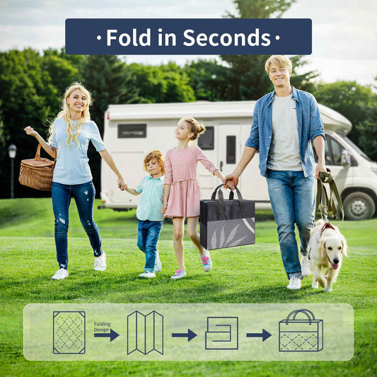 DEORAB Outdoor Rugs Waterproof Plastic Straw Mat 5'x8' Reversible for RV Patio Deck Beach Gray & White