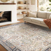 DEORAB 3X5 Area Rugs for Living Room, Machine Washable Bedroom Rugs Distressed Vintage Print Large Throw Rug Dining Room Aesthetic, Non Slip Carpet with Gripper, Ultra-Thin