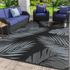 DEORAB 5'x8' Outdoor Rugs Patio Waterproof Outside Mat Reversible Plastic Camping Carpet,Black & Grey