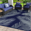 DEORAB 5'x8' Outdoor Rugs Patio Waterproof Outside Mat Reversible Plastic Camping Carpet,Blue & Grey
