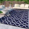 DEORAB 5'x8' Outdoor Rug Waterproof Reversible Plastic Outside Carpet Geometric Rv Patio Camping Mat,Blue & White
