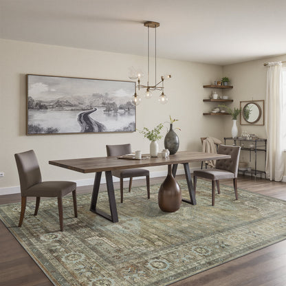 DEORAB 5x7 Ultra-thin Area Rugs for Living Room Bedroom, Machine Washable Stain Resistant Non-Shed Carpet, Low Pile Mat with Non Slip Backing