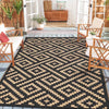 DEORAB Outdoor Rugs Waterproof Plastic Straw Mat 9'x12' Reversible for RV Patio Deck Beach Black & Brown
