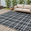 DEORAB Outdoor Rugs 4'X6' Chenille Patio Rug Three-Layer Material Imitation Silicone Spot Molding Camping Outside Rv Mat,Black