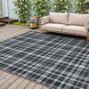DEORAB Outdoor Rugs 5'X7' Chenille Patio Rug Three-Layer Material Imitation Silicone Spot Molding Camping Outside Rv Mat,Black