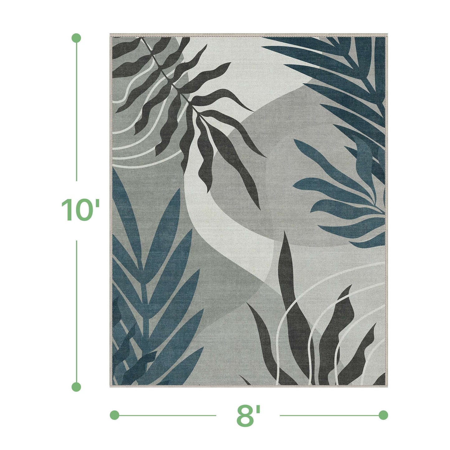 deorab outdoor rug 8'x10' chenille patio carpet three-layer material imitation silicone spot molding camping outside rv mat,blue&grey