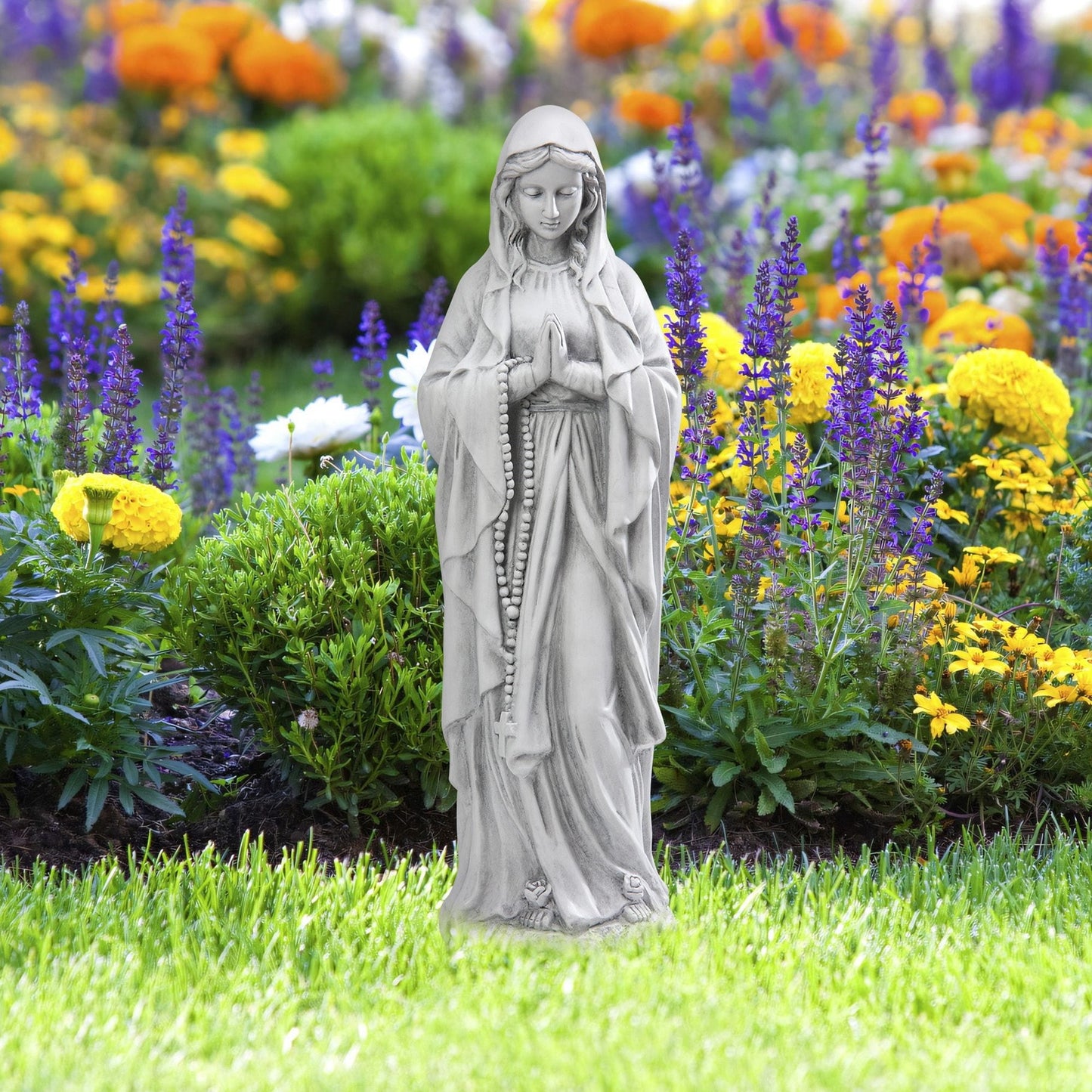 deorab virgin mary praying statue 29.9 inch tall outdoor garden religious decorations statue clearance for home yard patio lawn hallway decor sculpture magnesium oxide stone