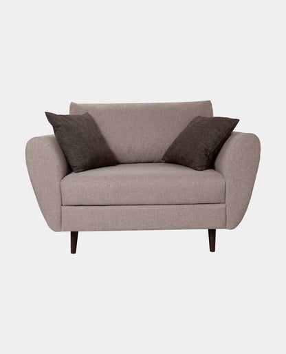 Modern Grey Fabric Sofa With Pillows