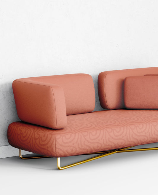 Curved reclining sofa