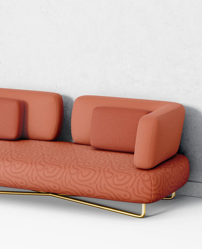 Curved reclining sofa