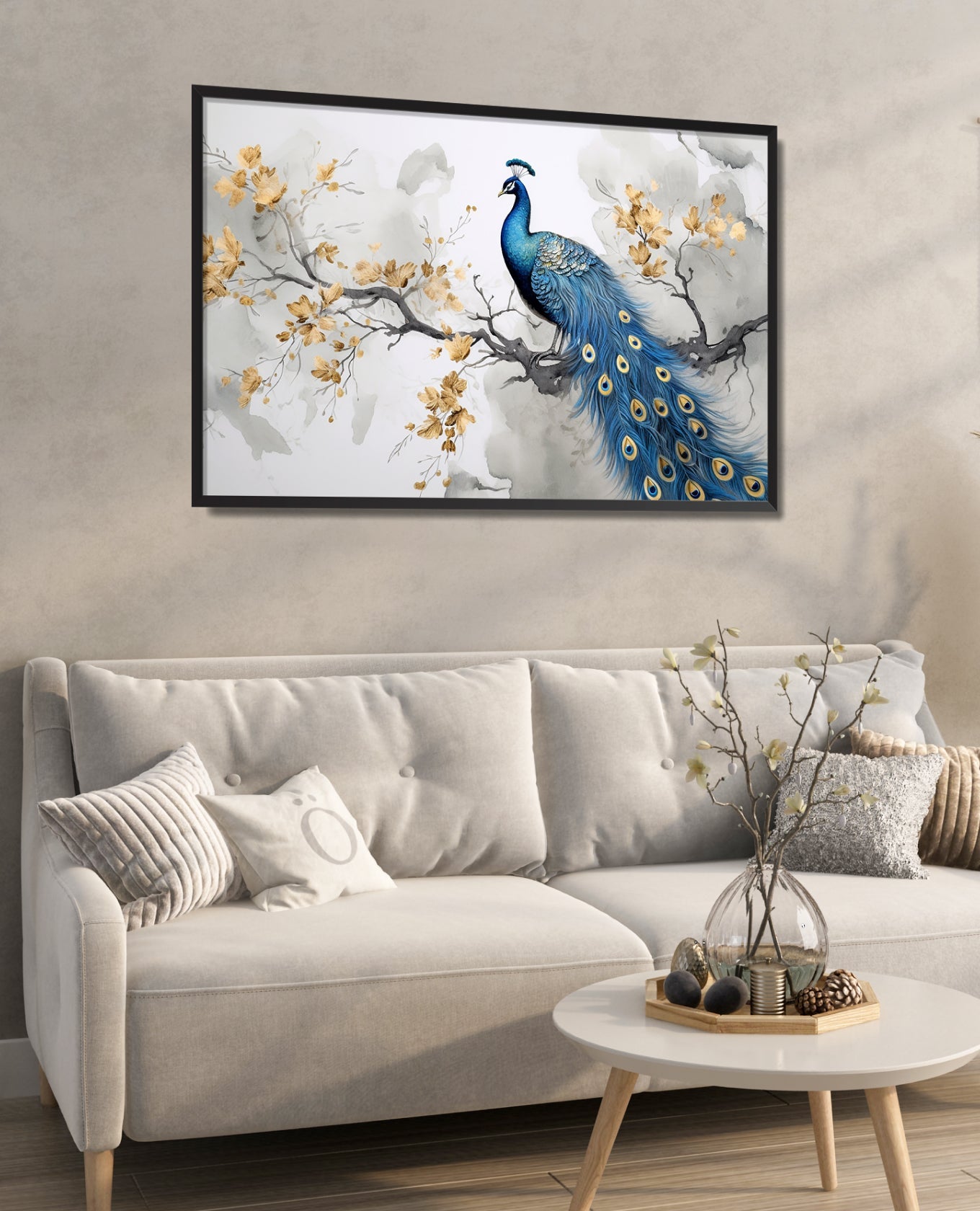 peacock canvas art wall painting