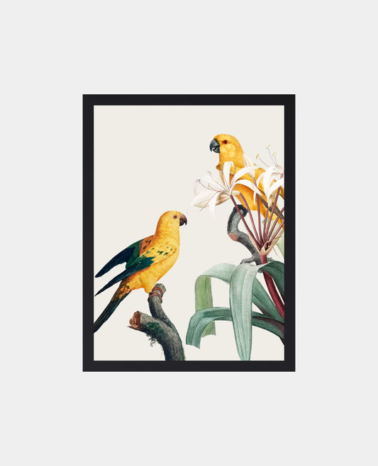 Jungle Parrots Table Art Painting