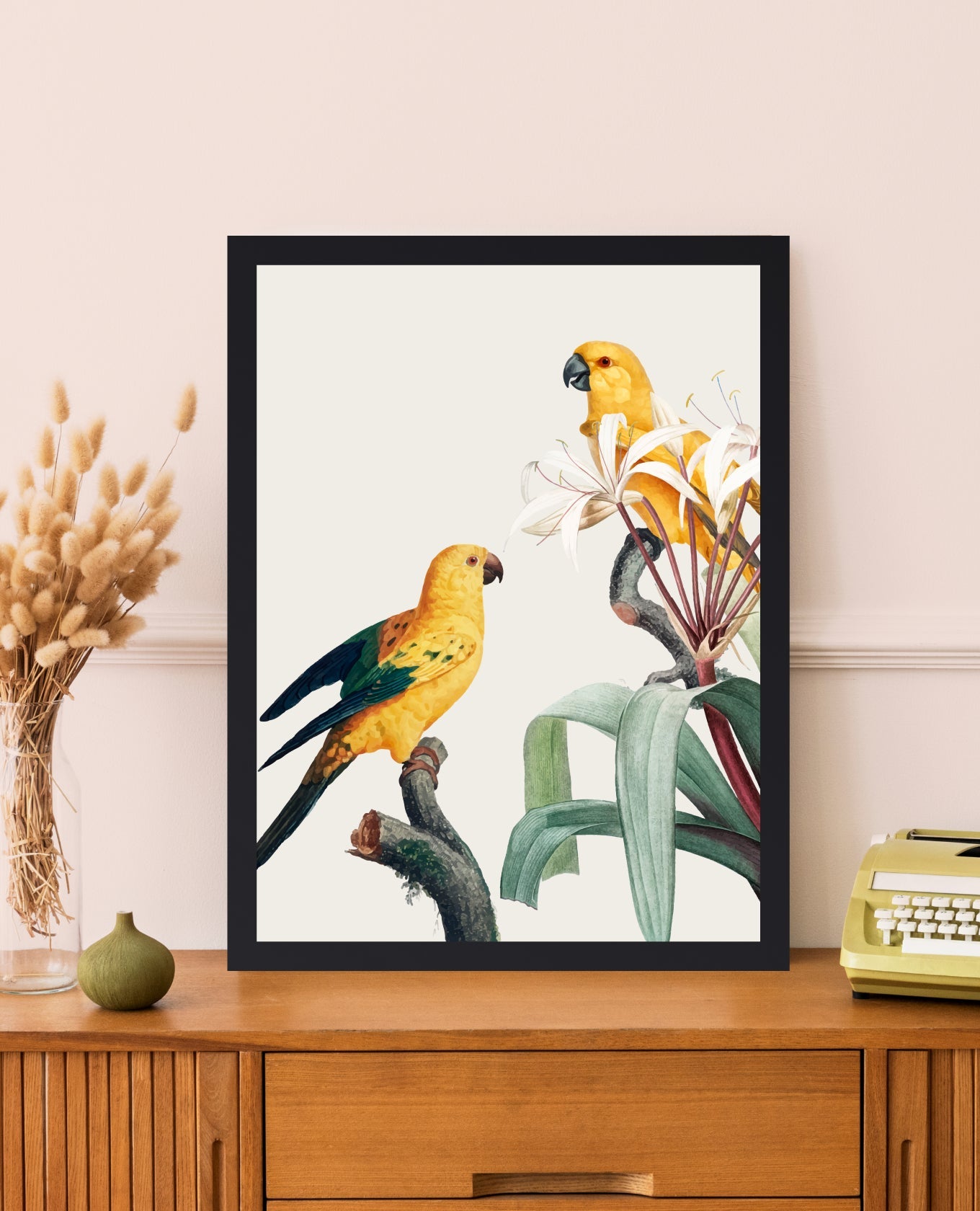 jungle parrots table art painting