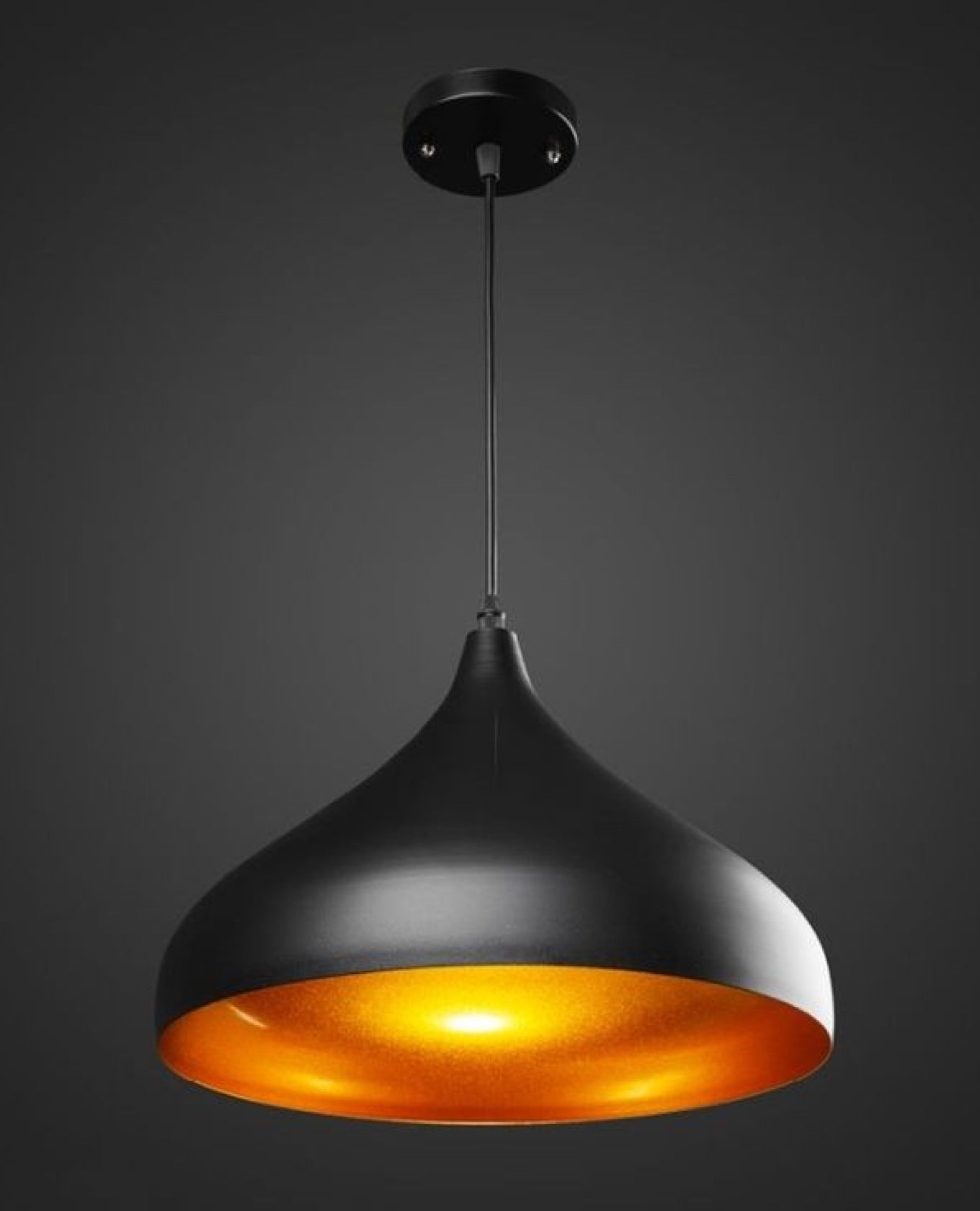 black metal single hanging light