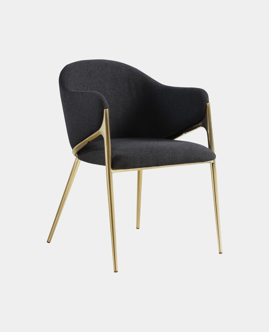 Luxury Brass Mink Velvet Dining Chair