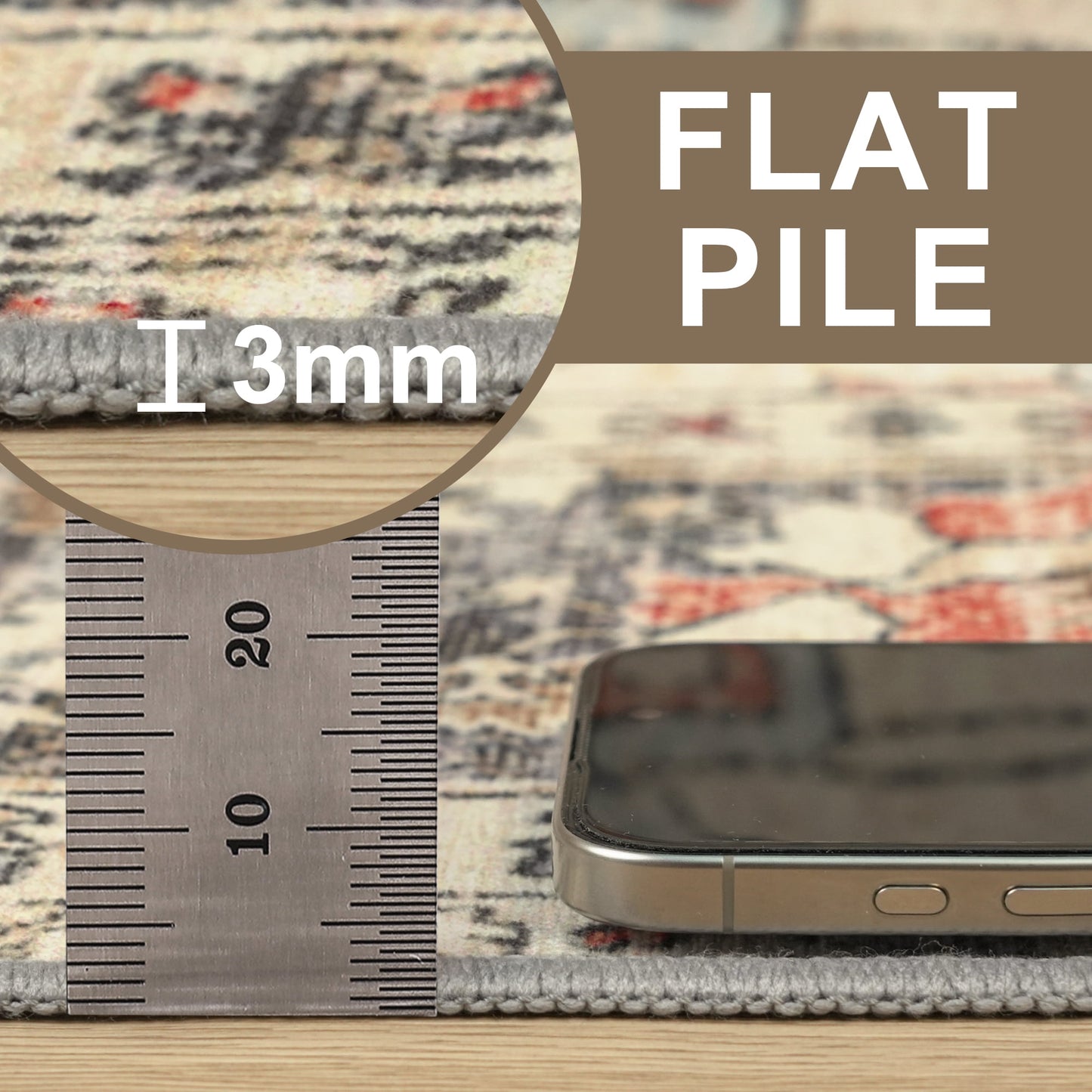 deorab 8x10 area rugs for living room, machine washable bedroom rugs distressed vintage print large throw rug dining room aesthetic, non slip carpet with gripper, ultra-thin