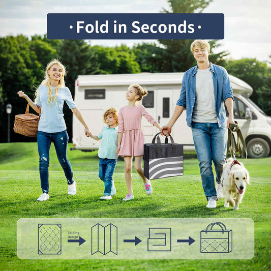 DEORAB Outdoor Rugs Waterproof Plastic Straw Mat 5'x8' Reversible for RV Patio Deck Beach Gray & White