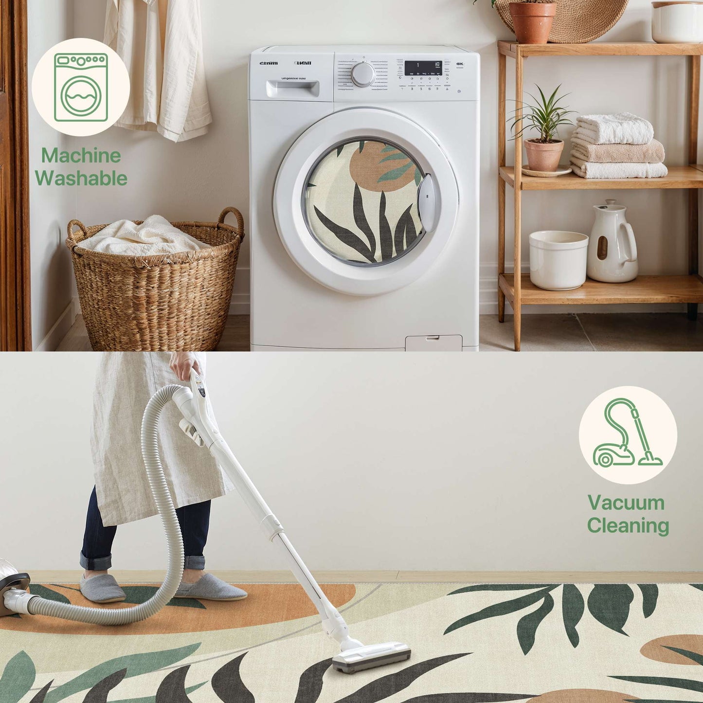 deorab outdoor rug 2'x3' chenille patio carpet three-layer material imitation silicone spot molding camping outside rv mat,beige&green